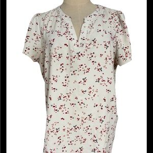 Floral Print Women's Top Hilary radley Women’s Large Size Floral Shirt Short Sle